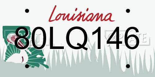 80LQ146 Louisiana License Plate
