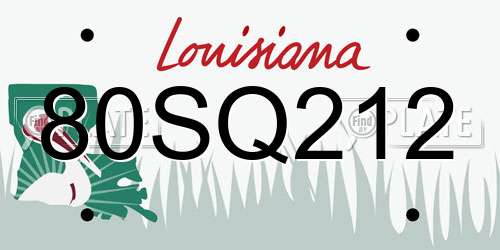 80SQ212 Louisiana License Plate
