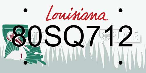 80SQ712 Louisiana License Plate