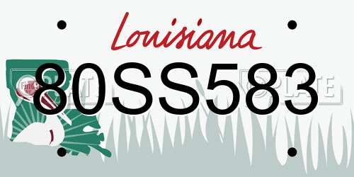 80SS583 Louisiana License Plate