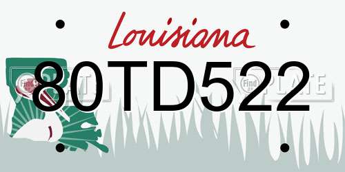 80TD522 Louisiana License Plate