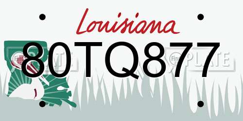 80TQ877 Louisiana License Plate