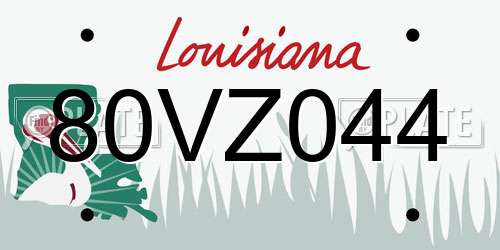 80VZ044 Louisiana License Plate
