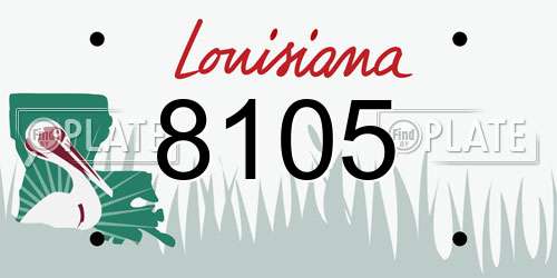8105 Louisiana License Plate