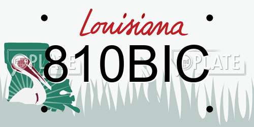 810BIC Louisiana License Plate