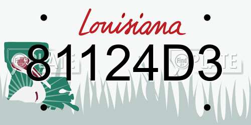 81124D3 Louisiana License Plate