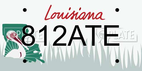 812ATE Louisiana License Plate