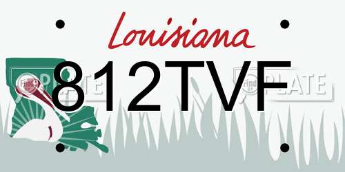 812TVF Louisiana License Plate