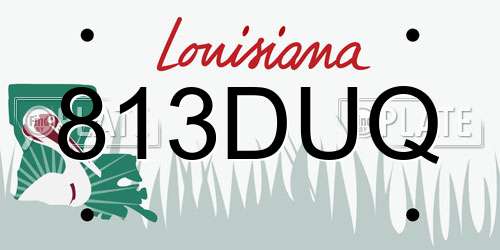 813DUQ Louisiana License Plate