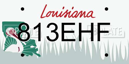 813EHF Louisiana License Plate