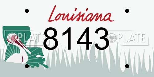 8143 Louisiana License Plate