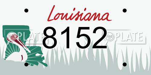 8152 Louisiana License Plate