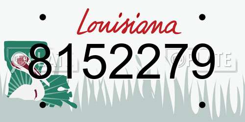 8152279 Louisiana License Plate