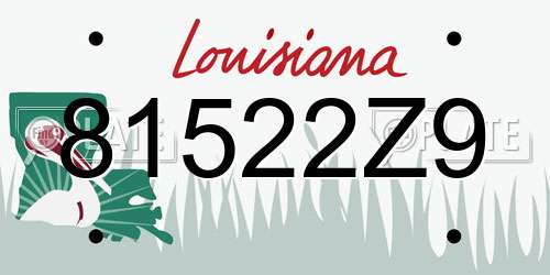 81522Z9 Louisiana License Plate