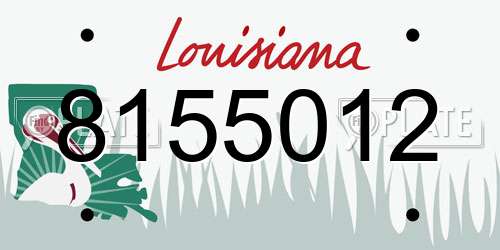 8155012 Louisiana License Plate