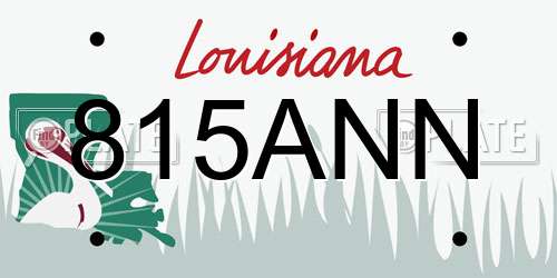 815ANN Louisiana License Plate