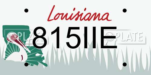 815IIE Louisiana License Plate