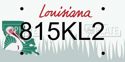 815KL2 Louisiana License Plate
