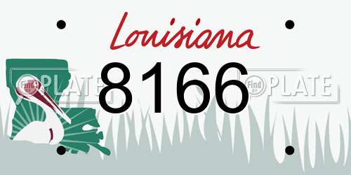 8166 Louisiana License Plate