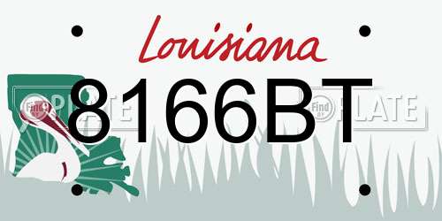8166BT Louisiana License Plate