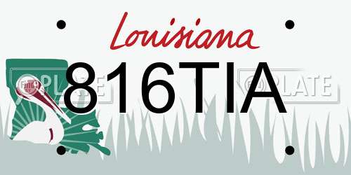 816TIA Louisiana License Plate