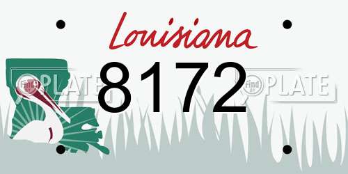 8172 Louisiana License Plate