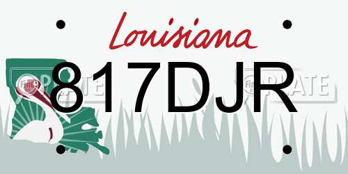 817DJR Louisiana License Plate