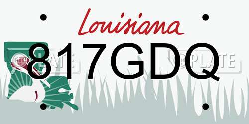 817GDQ Louisiana License Plate