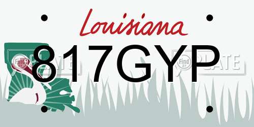817GYP Louisiana License Plate
