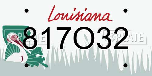 817O32 Louisiana License Plate