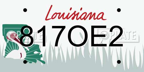 817OE2 Louisiana License Plate