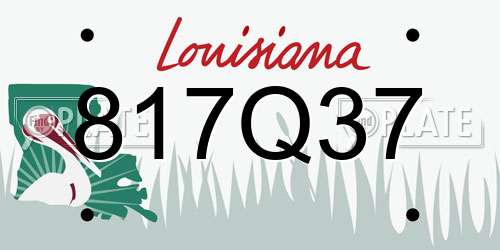 817Q37 Louisiana License Plate