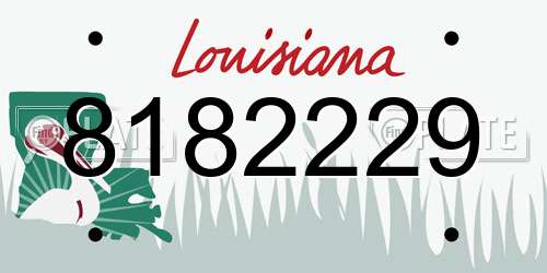 8182229 Louisiana License Plate