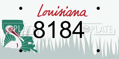 8184 Louisiana License Plate