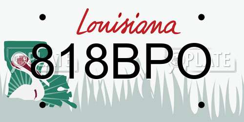 818BPO Louisiana License Plate