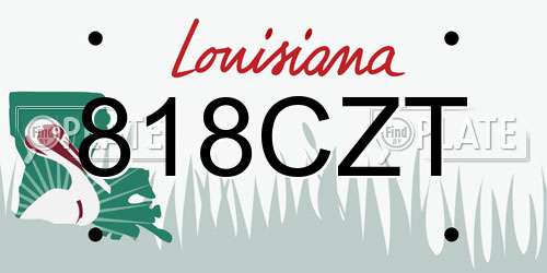 818CZT Louisiana License Plate