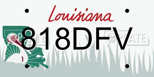 818DFV Louisiana License Plate
