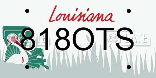 818OTS Louisiana License Plate