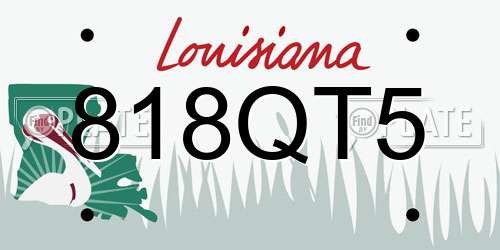 818QT5 Louisiana License Plate