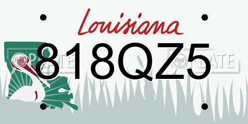 818QZ5 Louisiana License Plate