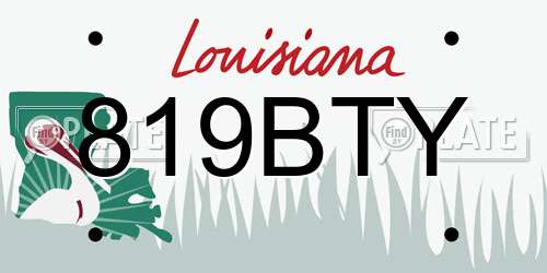 819BTY Louisiana License Plate