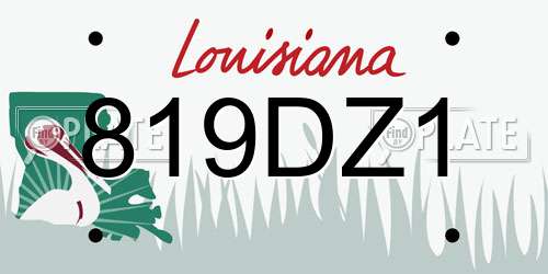 819DZ1 Louisiana License Plate