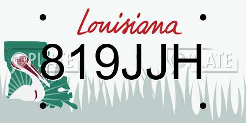 819JJH Louisiana License Plate