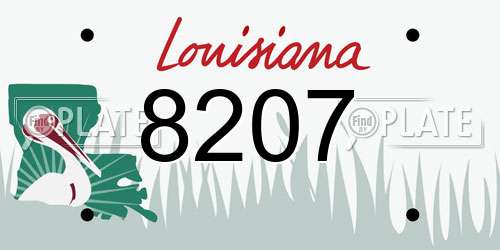 8207 Louisiana License Plate