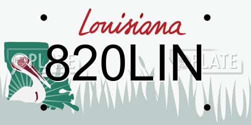 820LIN Louisiana License Plate
