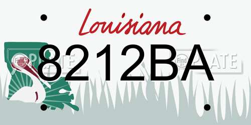 8212BA Louisiana License Plate