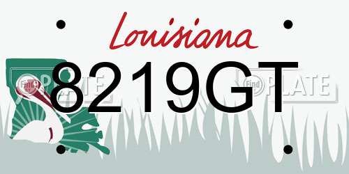 8219GT Louisiana License Plate