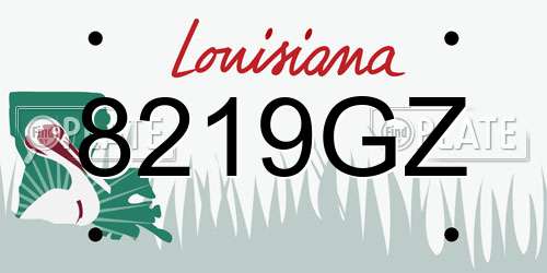 8219GZ Louisiana License Plate