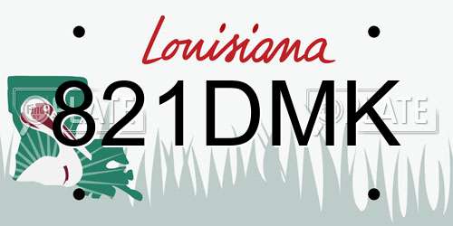 821DMK Louisiana License Plate
