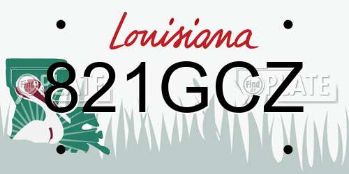 821GCZ Louisiana License Plate